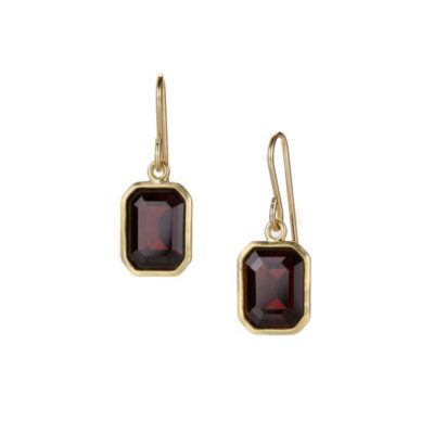 Earrings Maria Beaulieu  | Emerald Cut Garnet Earrings