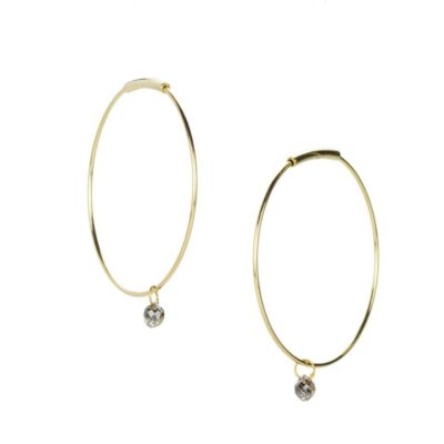 Earrings Margaret Solow  | Hoops With Cognac Diamond Drops