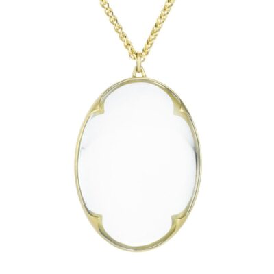 Necklaces Gabriella Kiss  | Small Crystal Lens Pendant Necklace