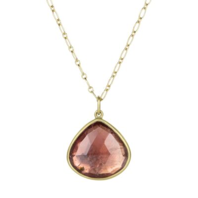 Necklaces Lola Brooks  | Peach Tourmaline Pebble Pendant Necklace