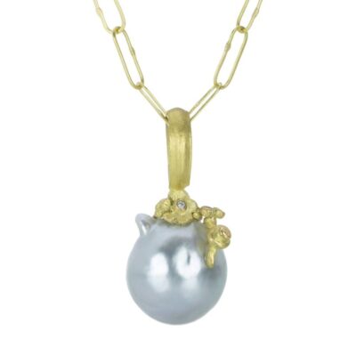 Necklaces Lene Vibe  | 18K Floral South Sea Pearl Pendant (Pendant Only)