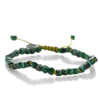 Bracelets Joseph Brooks  | 4Mm Faceted Malachite Cube Bracelet