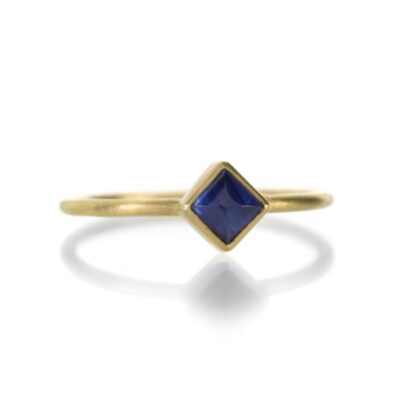 Rings Gabriella Kiss  | Square Sugarloaf Blue Sapphire Ring