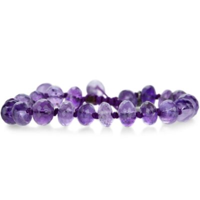 Bracelets Joseph Brooks  | 8Mm Faceted Diamond Cut Amethyst Bracelet