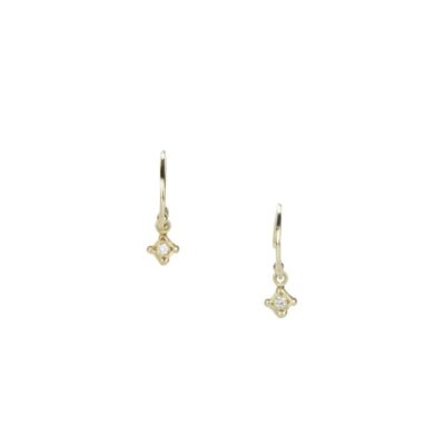 Earrings Victoria Cunningham  | Tiny Diamond Bezel Drop Earrings