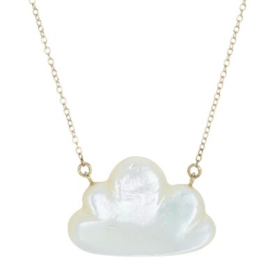 Necklaces Annette Ferdinandsen  | 14K Small Mother Of Pearl Cloud Pendant Necklace