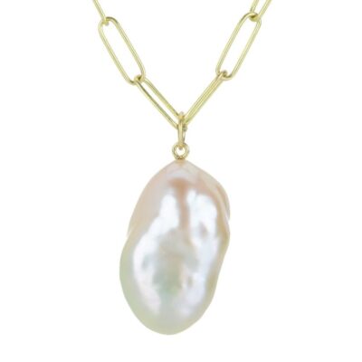 Necklaces Maria Beaulieu  | 18K Pink Freshwater Pearl Pendant (Pendant Only)