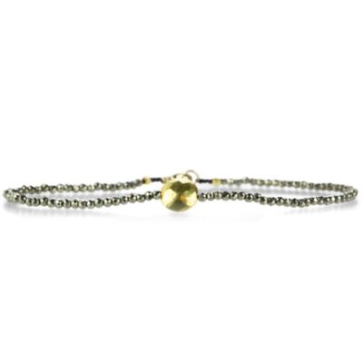 Bracelets Margaret Solow  | Pyrite And Hammered Disc Bracelet