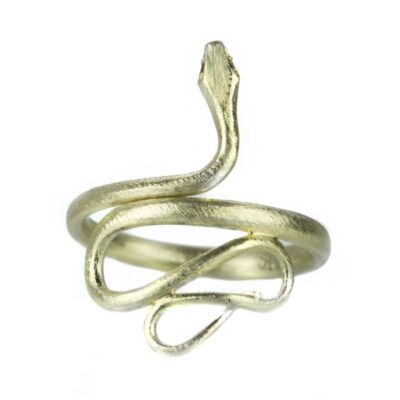 Rings Gabriella Kiss  | Large Snake Ring In 14K Green Gold