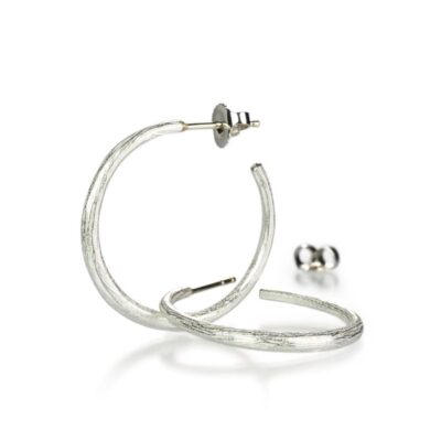 Earrings John Iversen  | Sterling Silver Medium Hoop Earrings