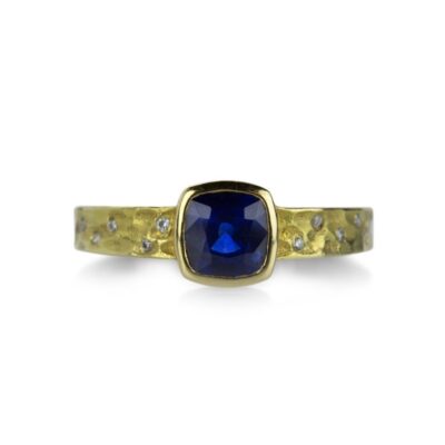 Rings Barbara Heinrich  | Cushion Cut Blue Sapphire Glacier Ring