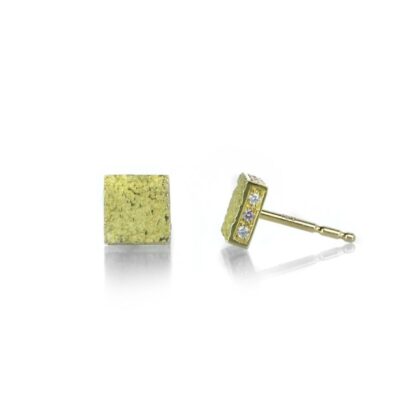 Earrings John Iversen  | Square Studs With Surprise Diamonds