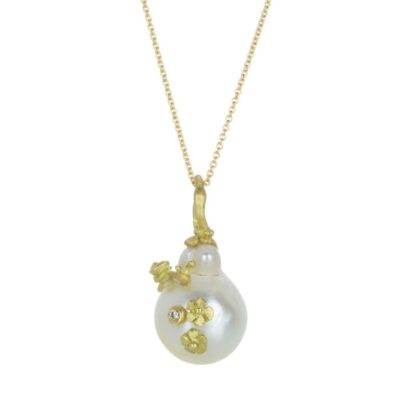 Necklaces Lene Vibe  | Floral South Sea Pearl Pendant (Pendant Only)