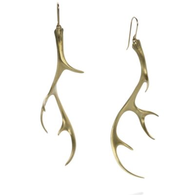 Earrings Gabriella Kiss  | Large Gold Antler Earrings