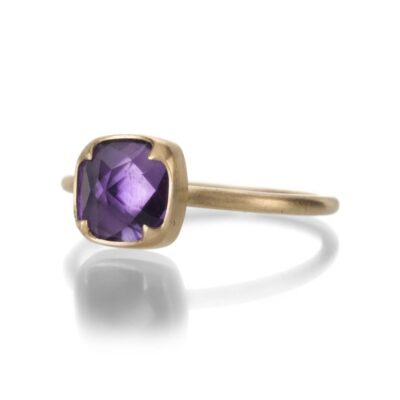 Rings Gabriella Kiss  | Square Faceted Amethyst Ring