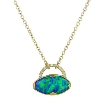 Necklaces Annie Fensterstock  | 18K Opal Purse Necklace