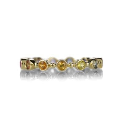 Rings Sethi Couture  | Rainbow Sapphire Petite Bubble Band