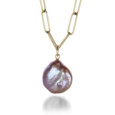 Necklaces Maria Beaulieu  | Metallic Purple Pearl Pendant (Pendant Only)