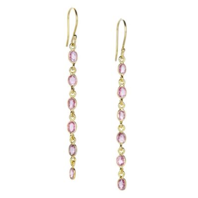 Earrings Margaret Solow  | Long Pink Sapphire Earrings