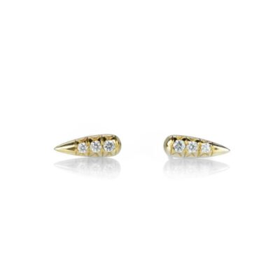 Earrings Diana Mitchell  | Pave Diamond Long Rain Drop Studs