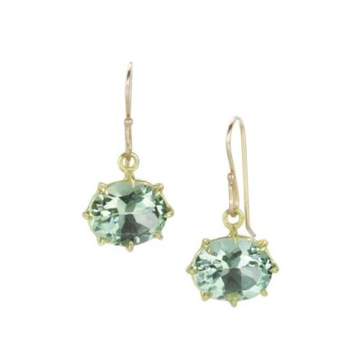 Earrings Rosanne Pugliese  | Small Faceted Green Amethyst Earrings