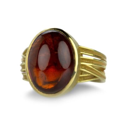 Rings Barbara Heinrich  | Oval Spessartite Garnet Four Ribbon Ring