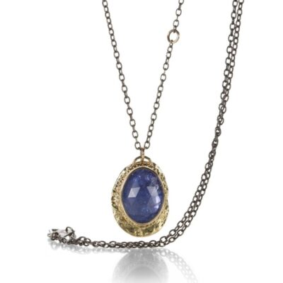 Necklaces Jamie Joseph  | Tanzanite And Textured Disc Necklace