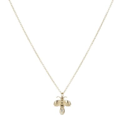 Necklaces Robin Haley  | Delicate Diamond Bee Pendant Necklace