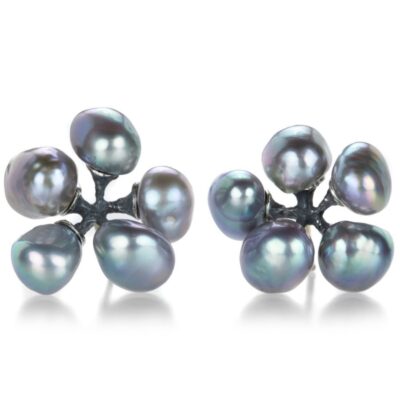 Earrings John Iversen  | Gray Freshwater Pearl Jacks Earrings