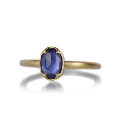 Rings Gabriella Kiss  | Oval Rose Cut Blue Sapphire Ring