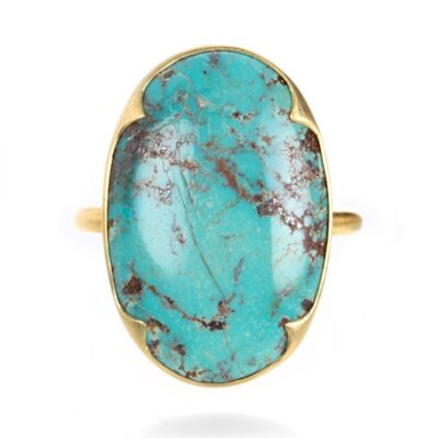 Rings Gabriella Kiss  | Giant Oval Persian Turquoise Ring