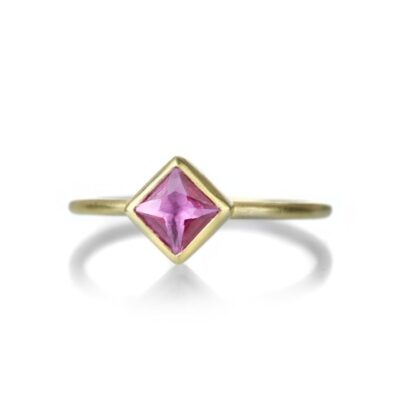 Rings Gabriella Kiss  | 18K Square Pink Sapphire Ring