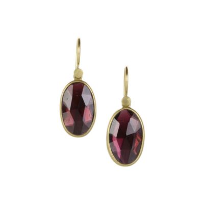 Earrings Lola Brooks  | Oval Rose Cut Garnet Earrings