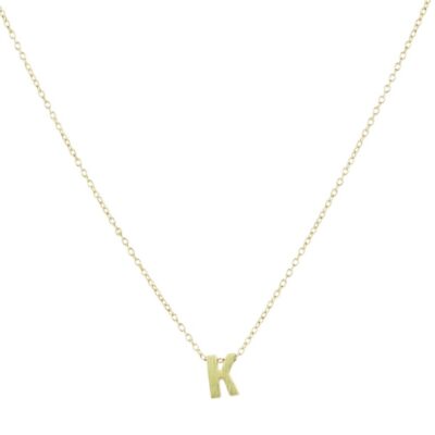 Necklaces Marian Maurer  | Micro “K” Initial Pendant Necklace