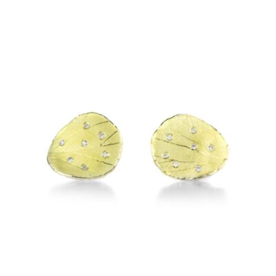 Earrings Barbara Heinrich  | Single Petal Stud Earrings With Diamonds