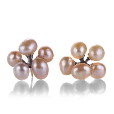 Earrings John Iversen  | Peach Pearl Jacks Earrings