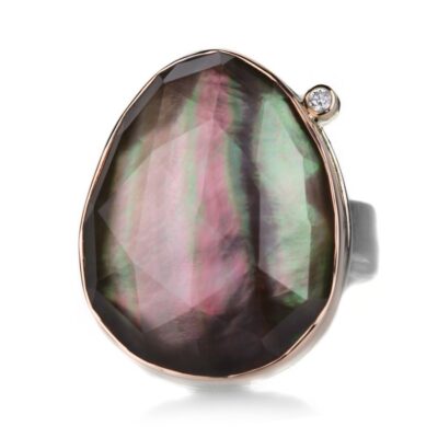 Rings Jamie Joseph  | Rock Crystal Over Black Mother Of Pearl Ring