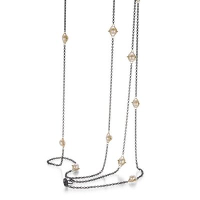 Necklaces Amali  | White Pearl Station Necklace