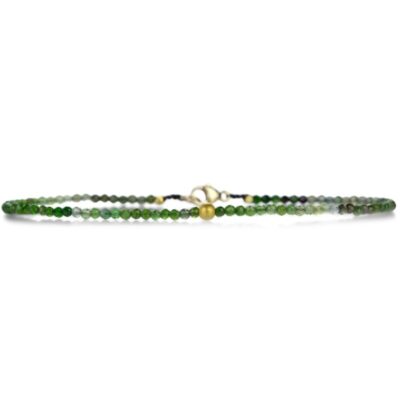 Bracelets Margaret Solow  | Green Tourmaline And Round Bead Bracelet