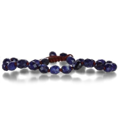 Bracelets Joseph Brooks  | Faceted 6Mm Sodalite Beaded Macrame Bracelet