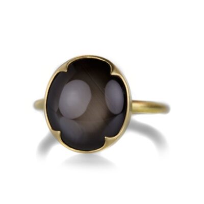 Rings Gabriella Kiss  | 18K Smooth Oval Brown Star Sapphire Ring