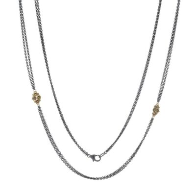 Necklaces Amali  | Champagne Diamond Textile Station Necklace