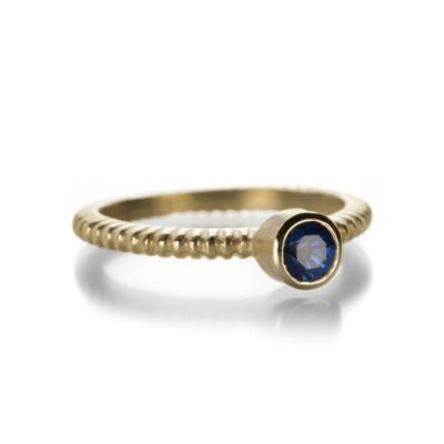 Rings Barbara Heinrich  | Blue Sapphire Ring With Ridged Band