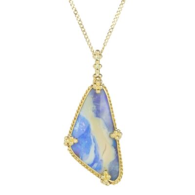 Necklaces Amali  | Triangular Boulder Opal Pendant Necklace