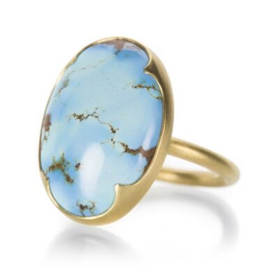 Rings Gabriella Kiss  | Large Oval Kazakhstan Turquoise Ring