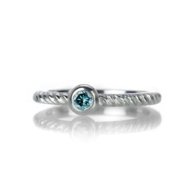 Rings Barbara Heinrich  | Round Blue Diamond Ring