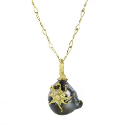 Necklaces Lene Vibe  | Tahitian Pearl With Octopus (Pendant Only)