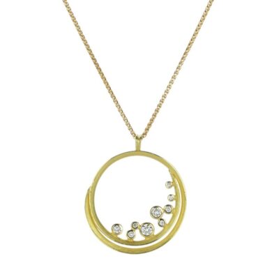 Necklaces Barbara Heinrich  | Swirl Pendant Necklace With Diamond Cluster