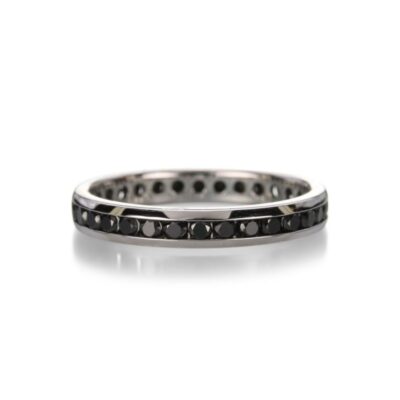 Rings Barbara Heinrich  | White Gold Black Diamond Channel Band