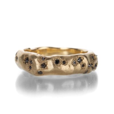 Rings Todd Pownell  | 18K Chunky Band With Inverted Diamonds